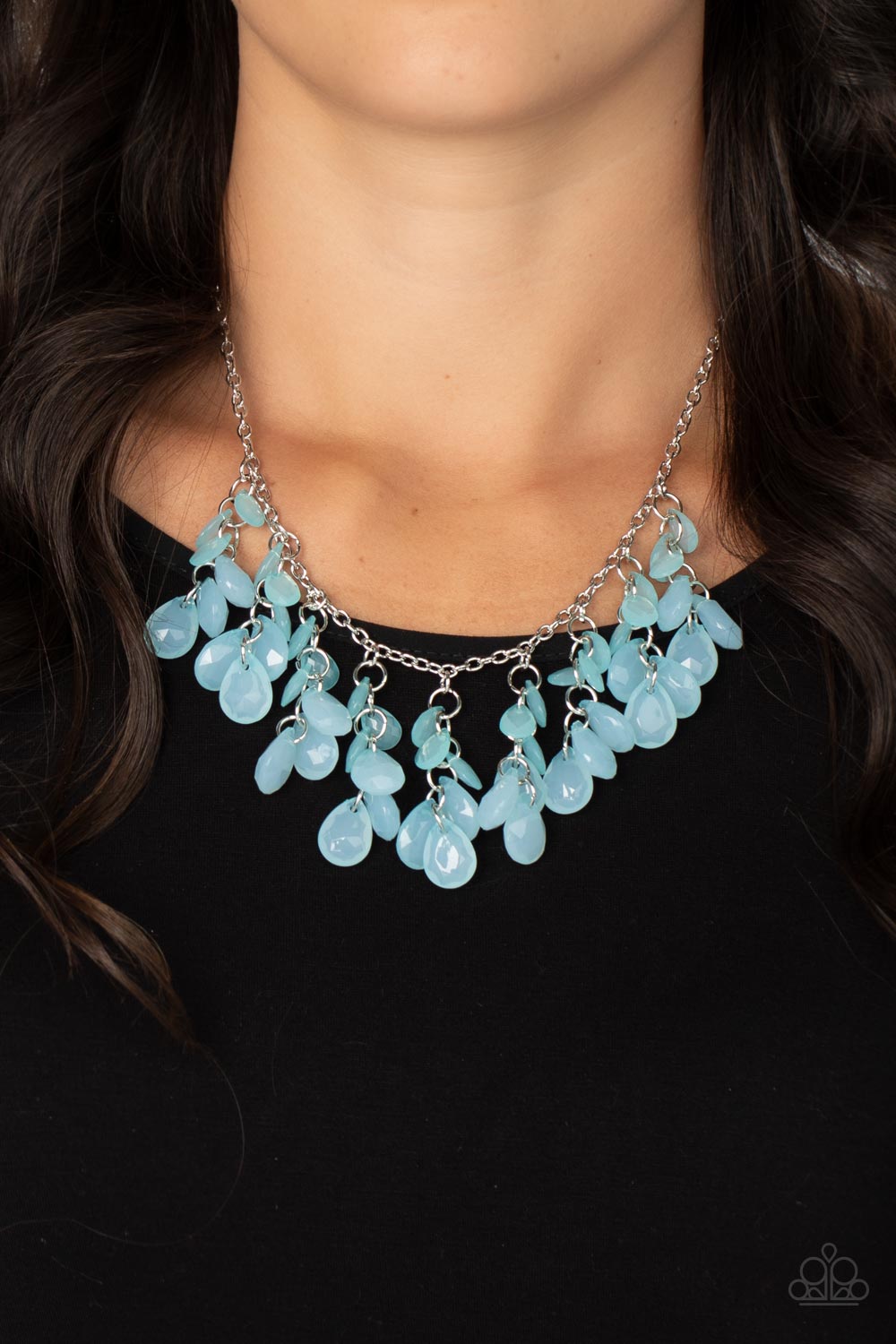 Paparazzi Accessories-Blue Sugar Teardrop Fringe Necklace Set