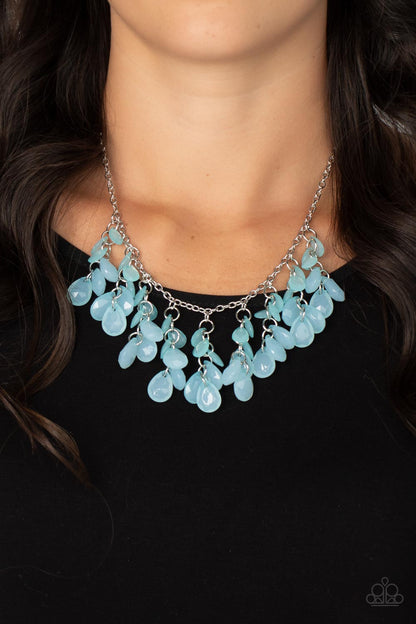 Paparazzi Accessories-Blue Sugar Teardrop Fringe Necklace Set