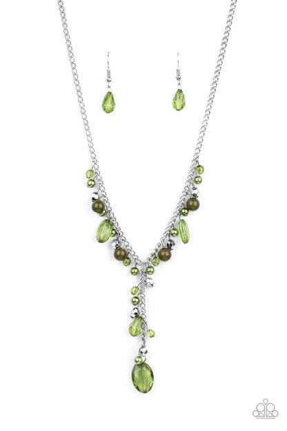 Paparazzi Accessories-Crystal Couture Green Crystal Necklace Set