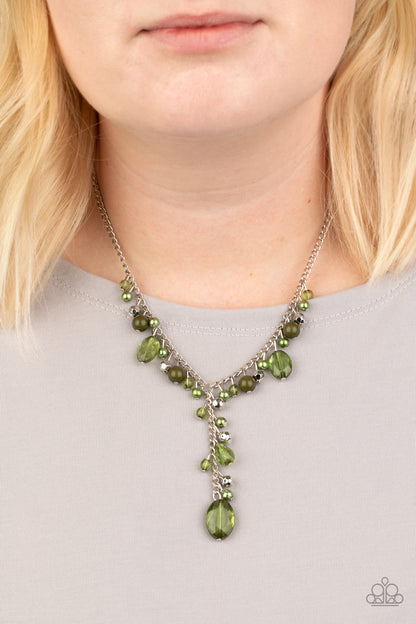 Paparazzi Accessories-Crystal Couture Green Crystal Necklace Set