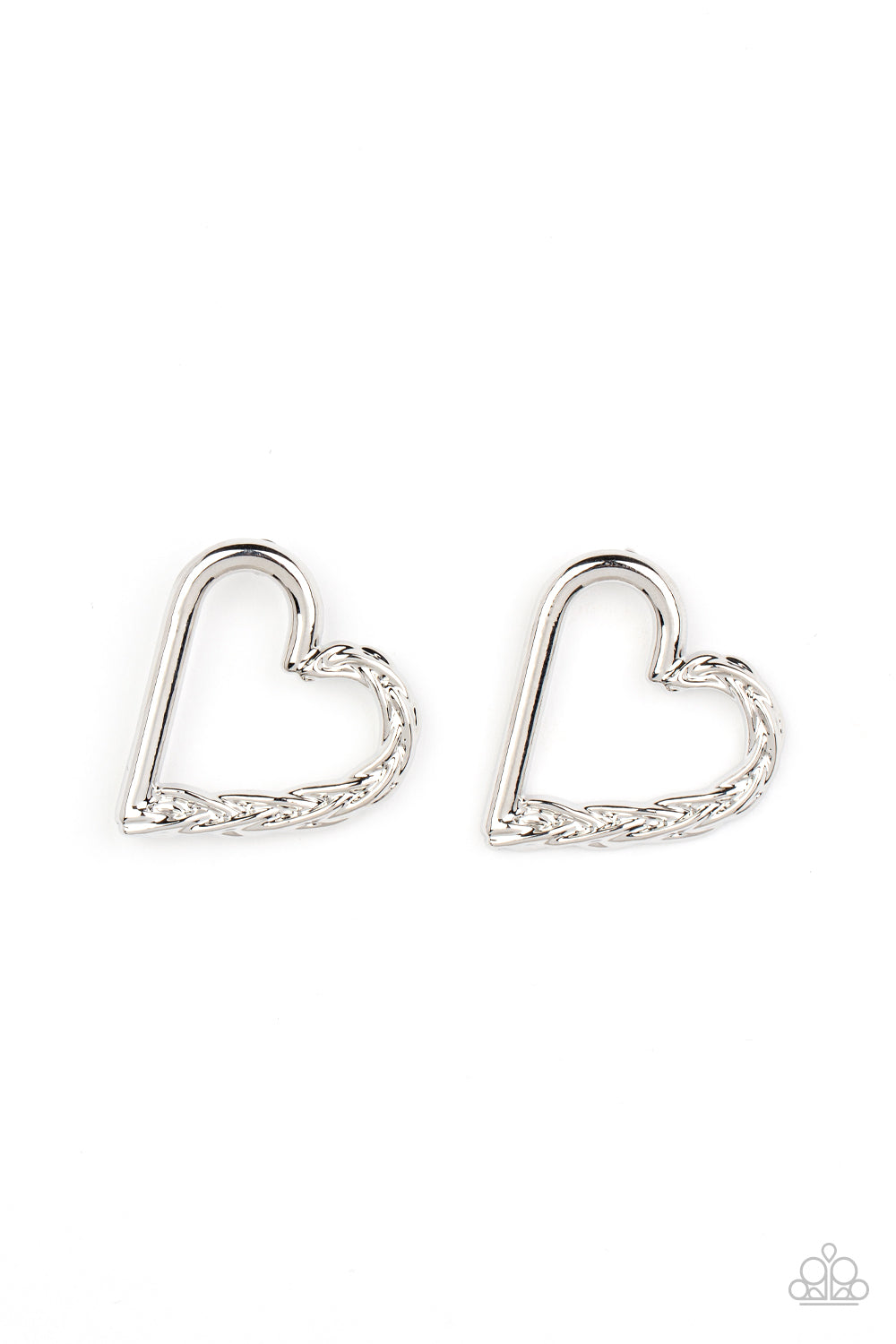 Paparazzi Accessories-Cupid, Who? Silver Heart Twinkly Earrings