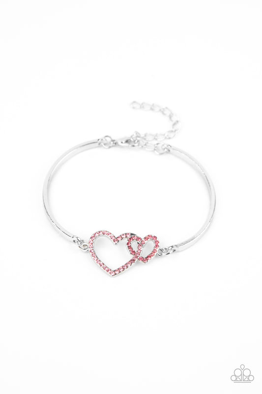 Paparazzi Accessories-Cupid is Calling Pink Charming Bracelet