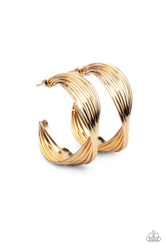 Paparazzi Accessories-Curves In All The Right Places Gold Twist Earrings