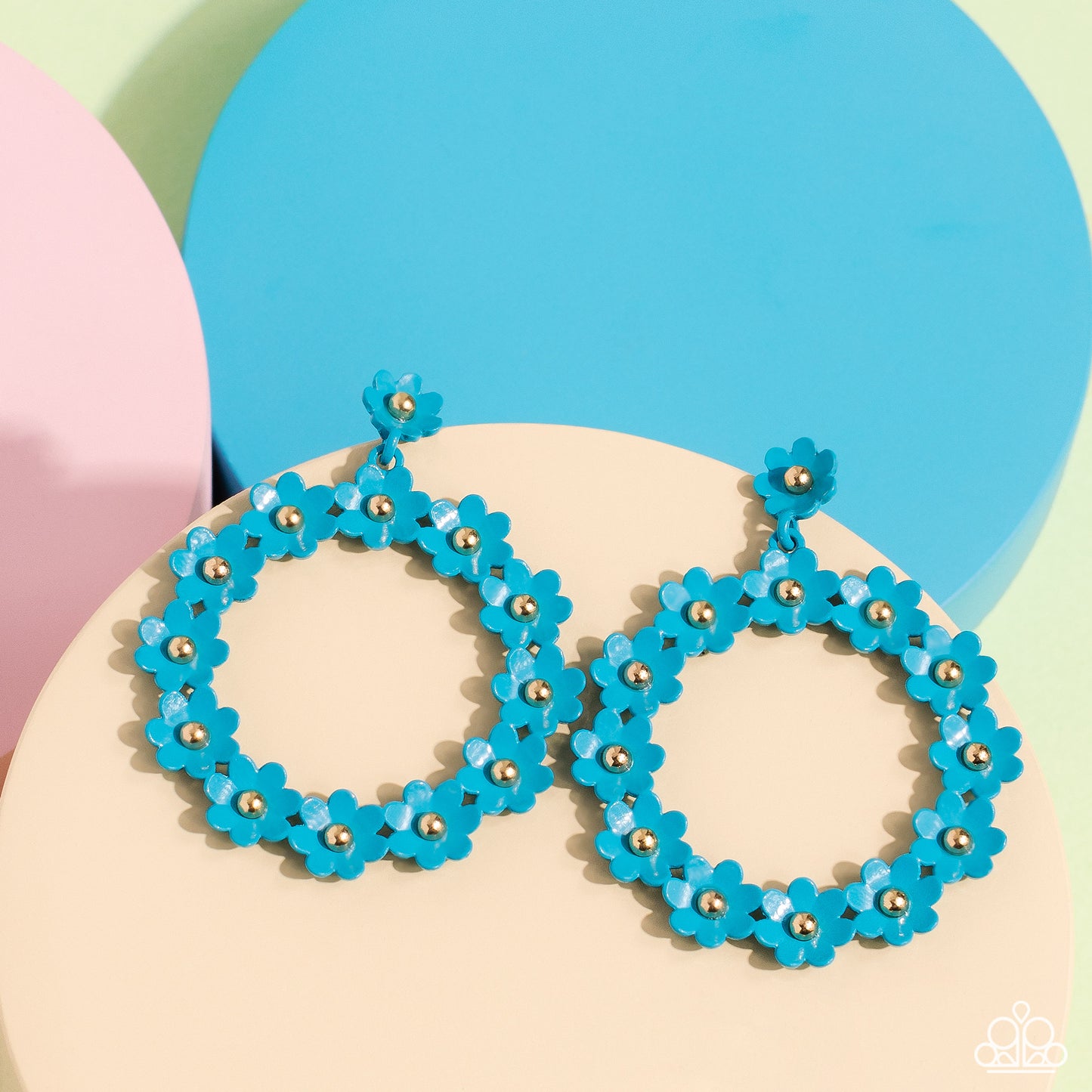 Paparazzi Accessories-Daisy Meadows Blue Dainty Daisy Bloom Earrings