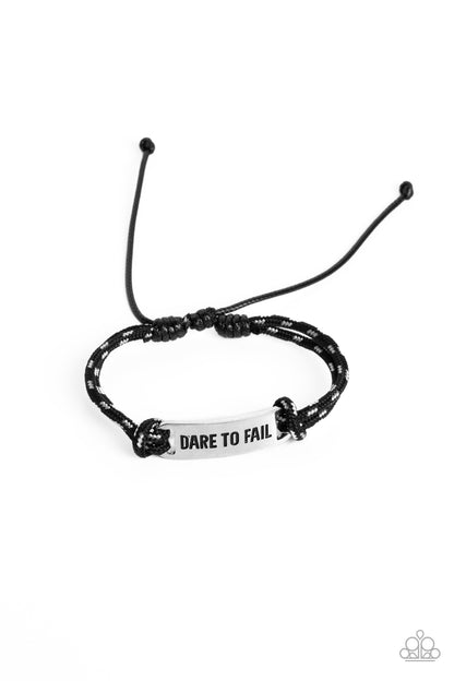 Paparazzi Accessories-Dare To Fail Black Inspirational Pendant Bracelet