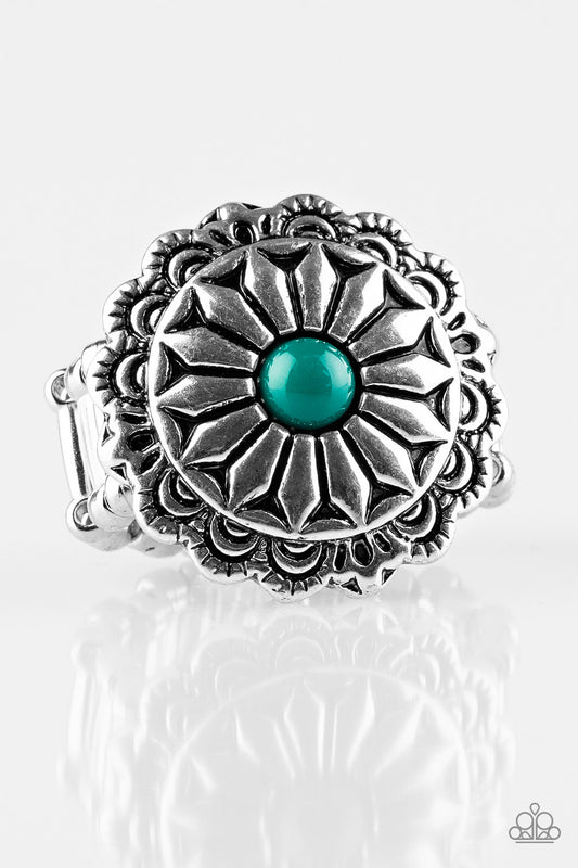 Paparazzi Accessories-Daringly Daisy Green Bead Ring