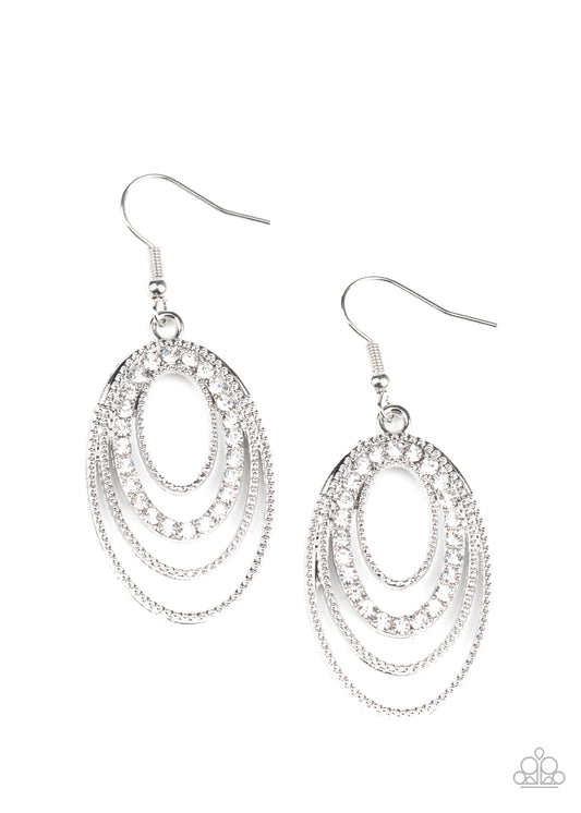 Paparazzi Accessories-Date Night Diva White Earrings