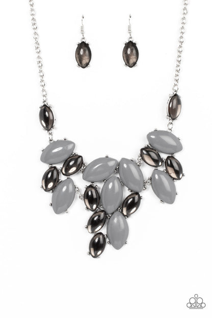 Paparazzi Accessories-Date night Nouveau Silver Oval Bead Necklace Set