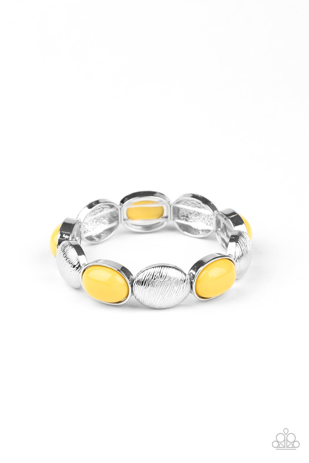 Paparazzi Accessories-Decadently Dewy Yellow Stretchy Bracelet