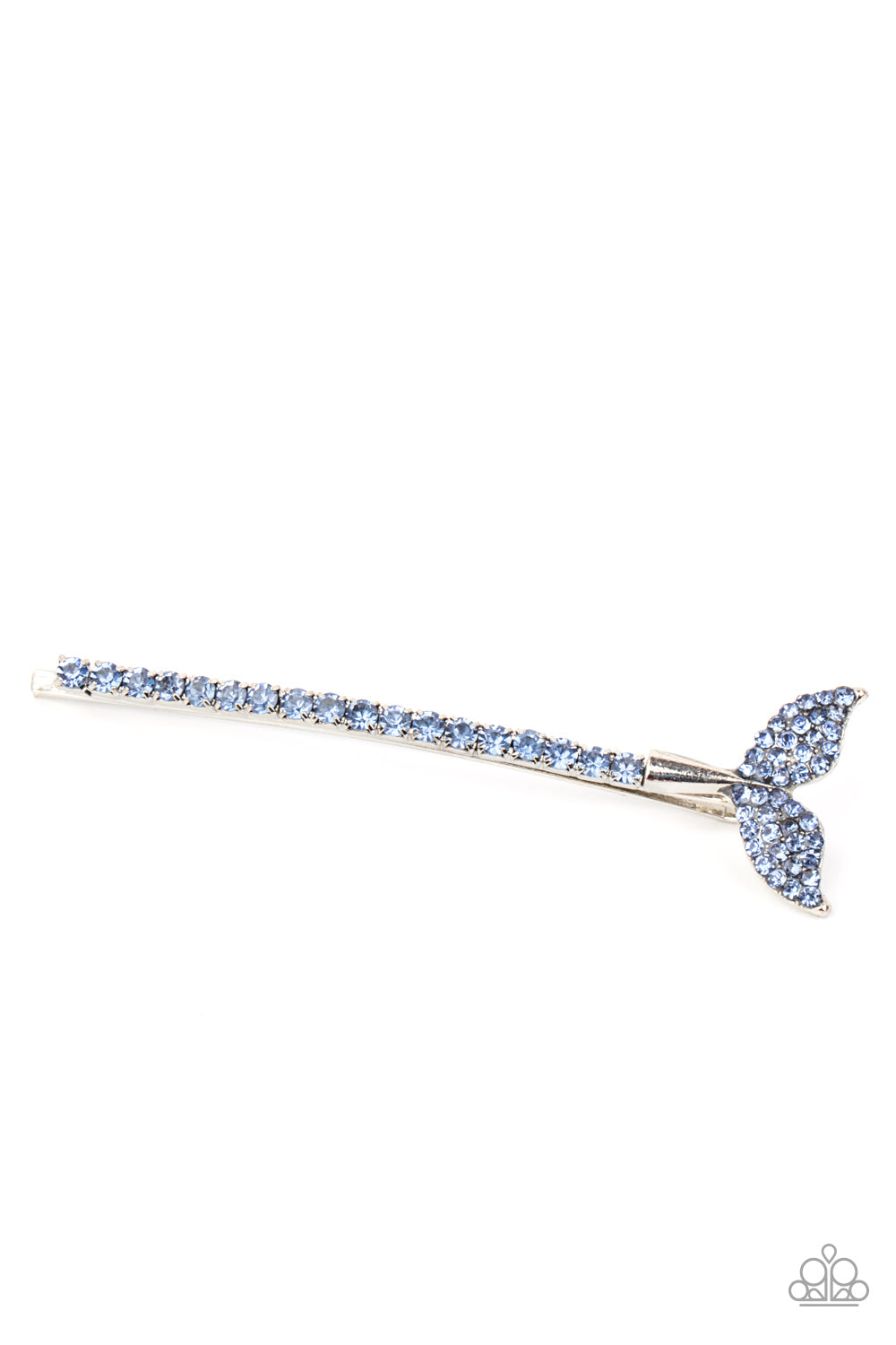Paparazzi Accessories-Deep Dive Blue Rhinestone Mermaid Hair Clip