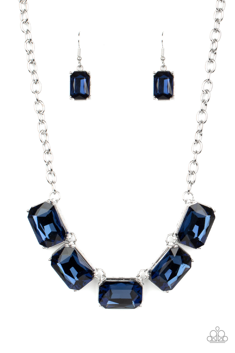 Paparazzi Accessories-Deep Freeze Diva Blue Necklace Set