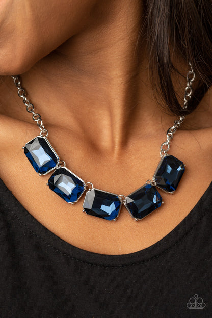 Paparazzi Accessories-Deep Freeze Diva Blue Necklace Set