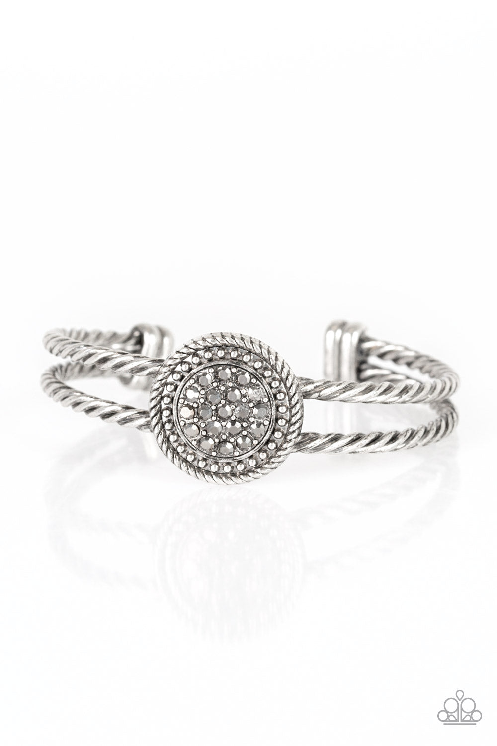 Paparazzi Accessories-Definitely Dazzling Silver Cuff Bracelet