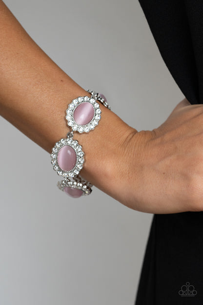 Paparazzi Accessories-Demurely Diva Pink Cat's Eye Bracelet