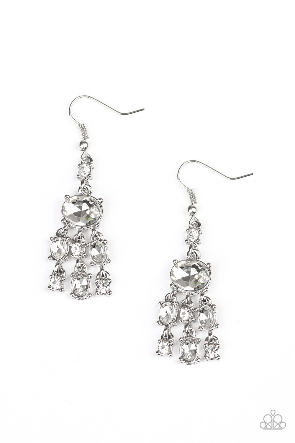 Paparazzi Accessories-Demurely Divine White Earrings
