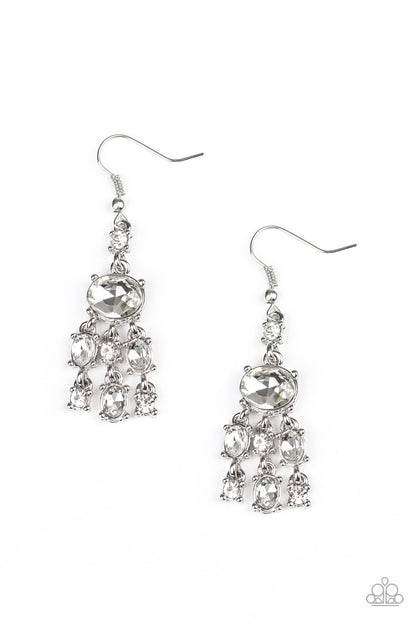 Paparazzi Accessories-Demurely Divine White Earrings