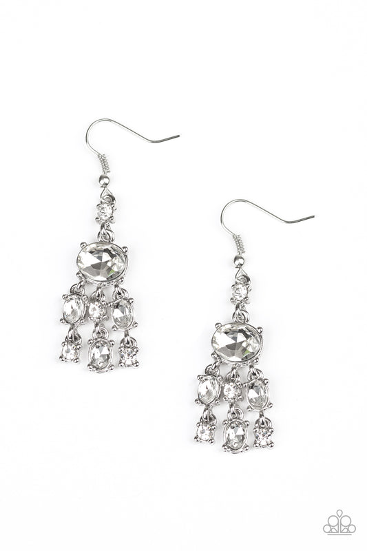 Paparazzi Accessories-Demurely Divine White Earrings