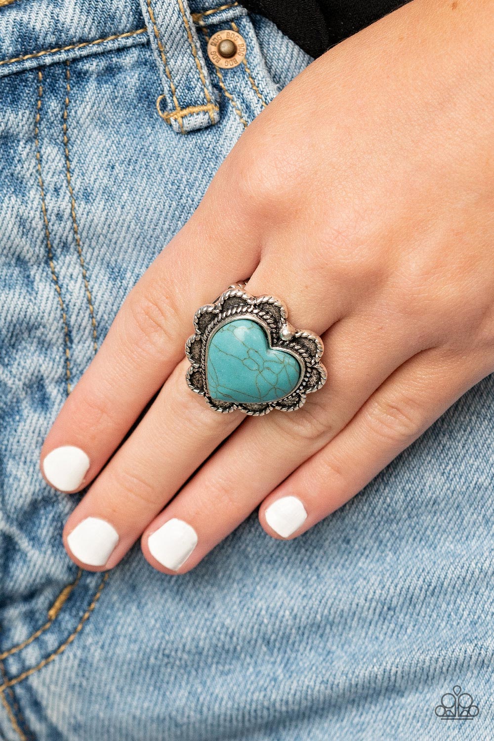 Paparazzi Accessories-Desert Desire Blue Turquoise Ring