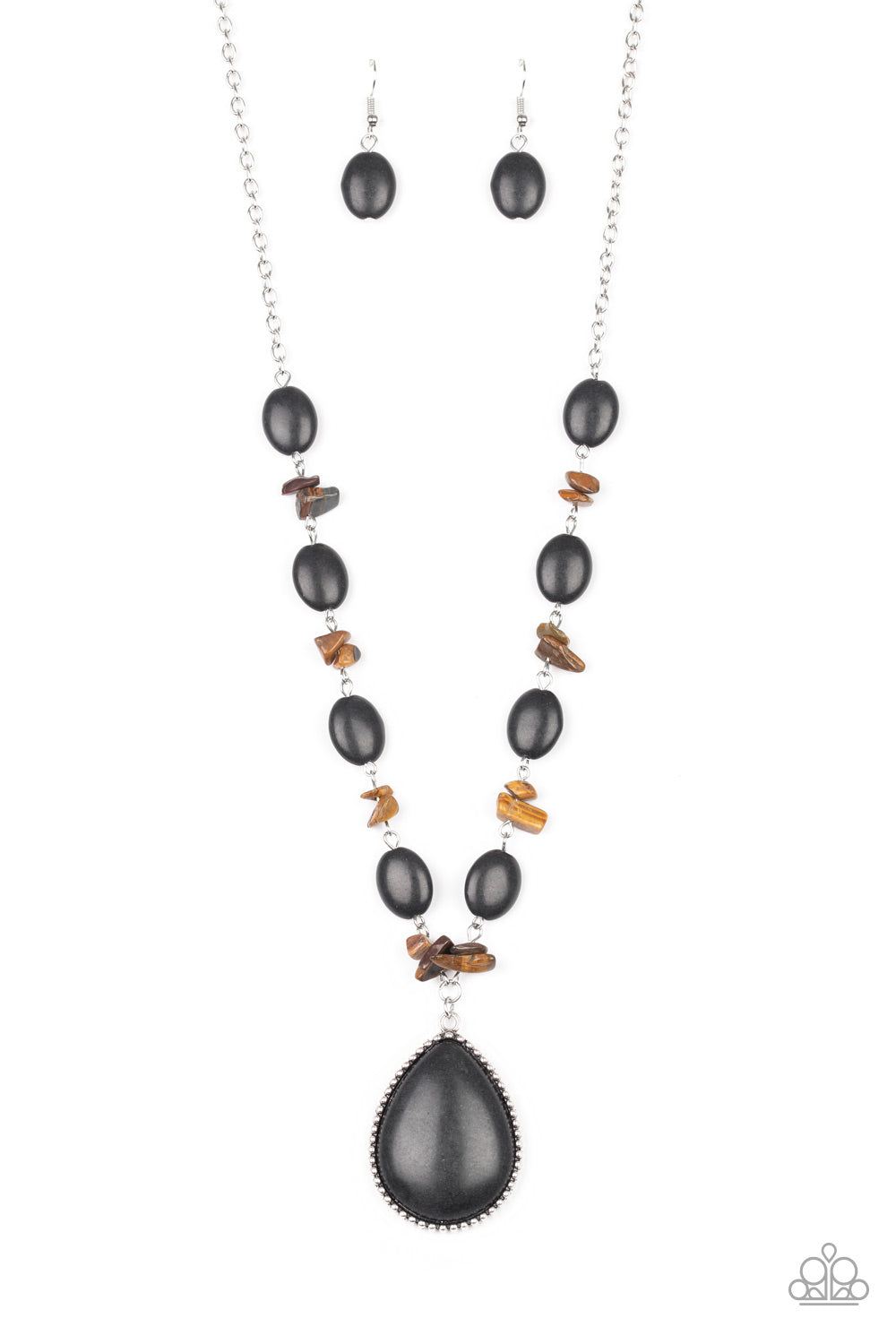 Paparazzi Accessories-Desert Diva Black Necklace Set