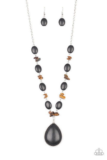 Paparazzi Accessories-Desert Diva Black Necklace Set