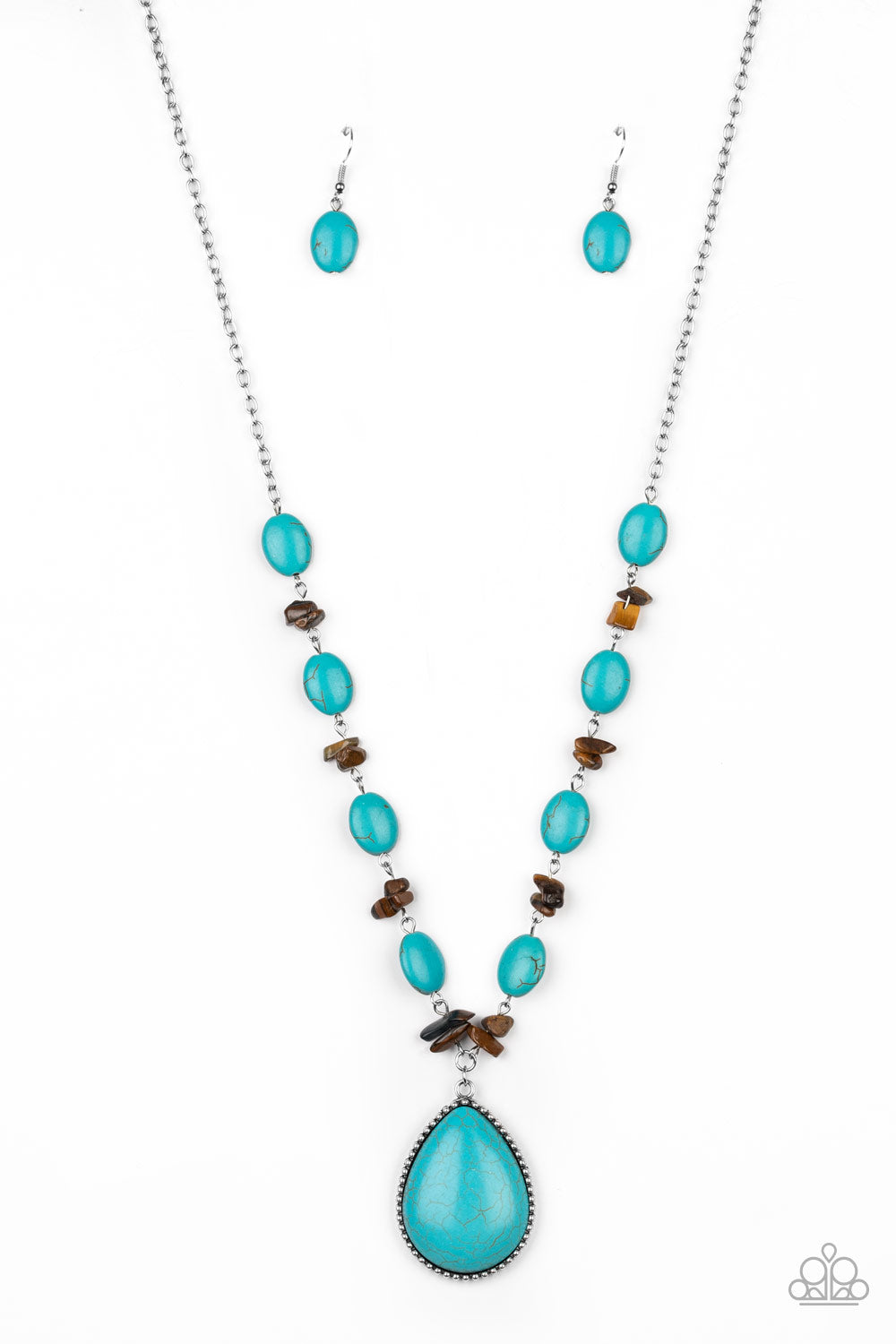 Paparazzi Accessories-Desert Diva Blue Necklace Set