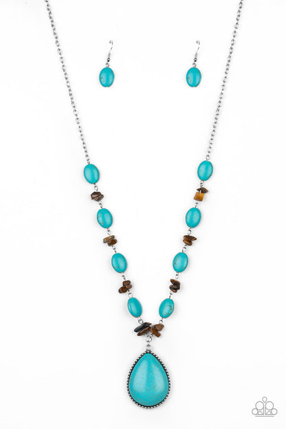 Paparazzi Accessories-Desert Diva Blue Necklace Set