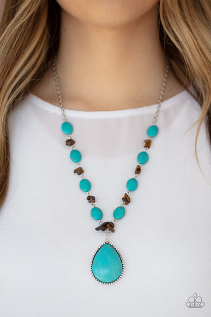 Paparazzi Accessories-Desert Diva Blue Necklace Set