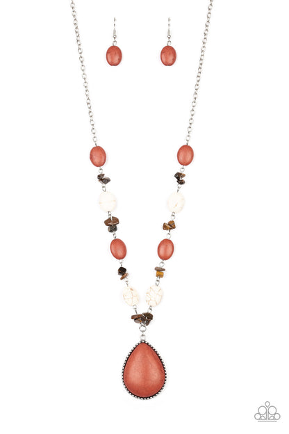 Paparazzi Accessories-Desert Diva Multi Brown Necklace Set