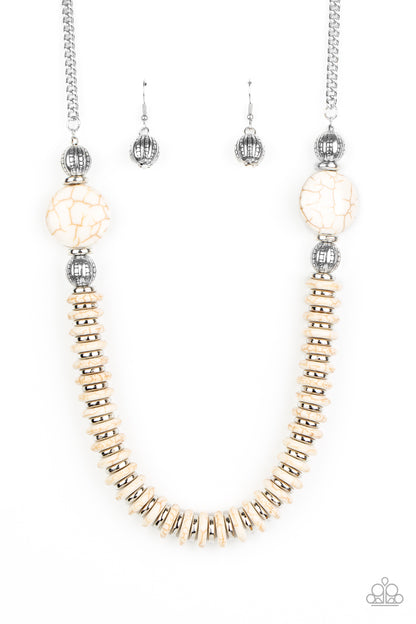 Paparazzi Accessories-Desert Revival White Stone Necklace Set