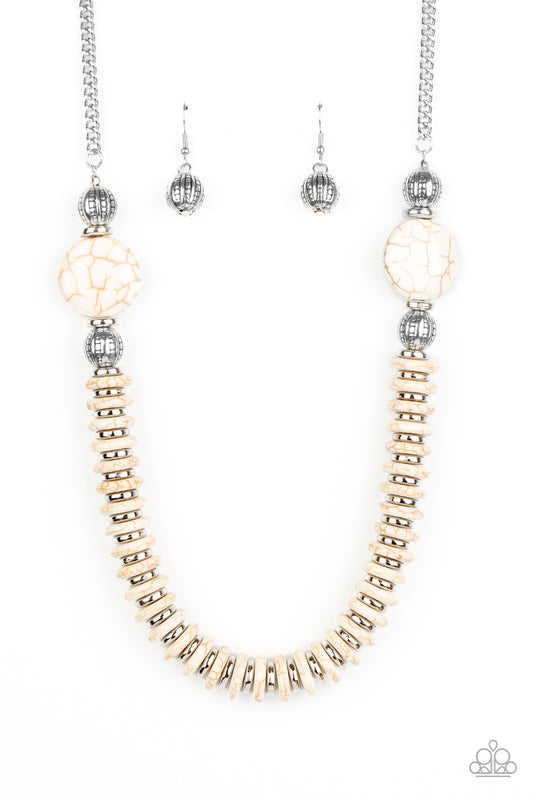 Paparazzi Accessories-Desert Revival White Stone Necklace Set