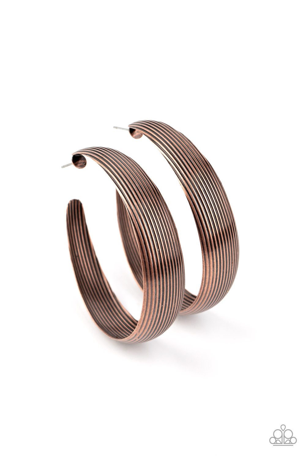 Paparazzi Accessories-Desert Wanderings Copper Hoop Earrings