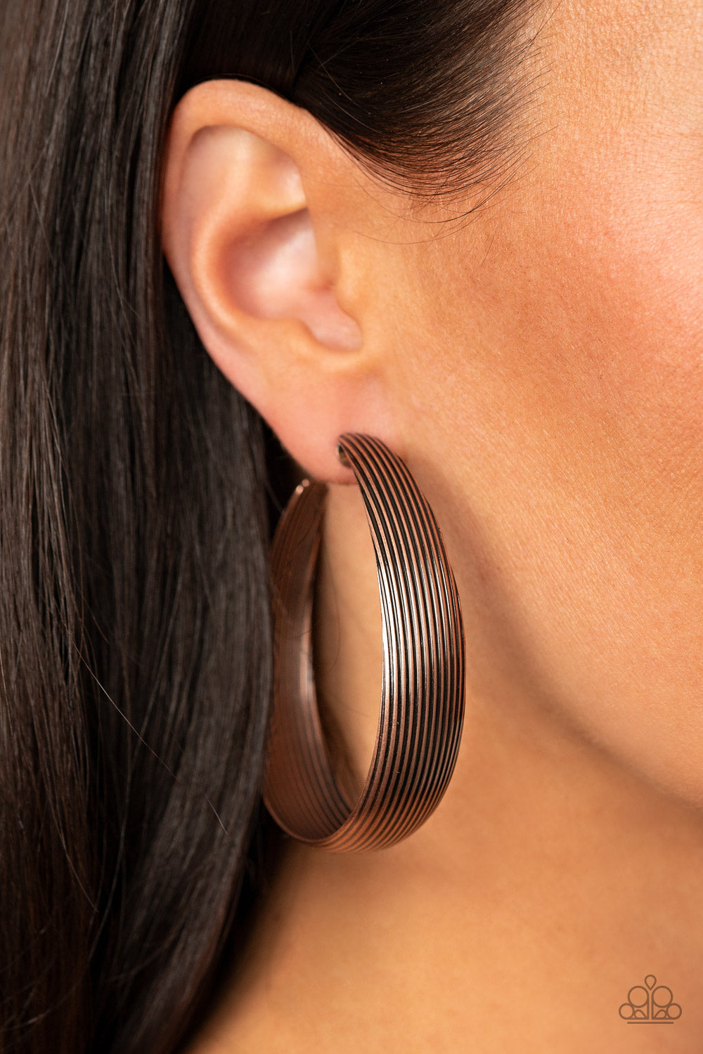 Paparazzi Accessories-Desert Wanderings Copper Hoop Earrings