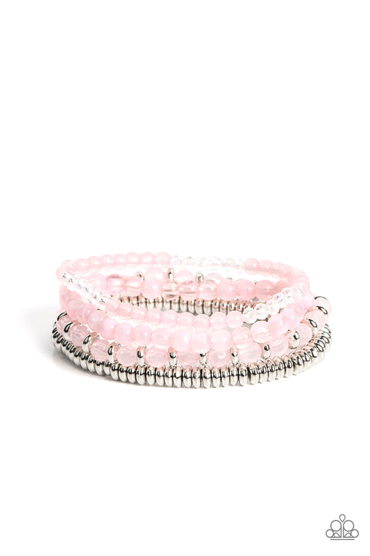 Paparazzi Accessories-Destination Dreamscape Pink Crystal Bead Bracelet