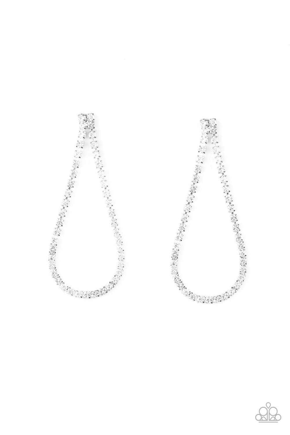 Paparazzi Accessories-Diamond Drops White Earrings