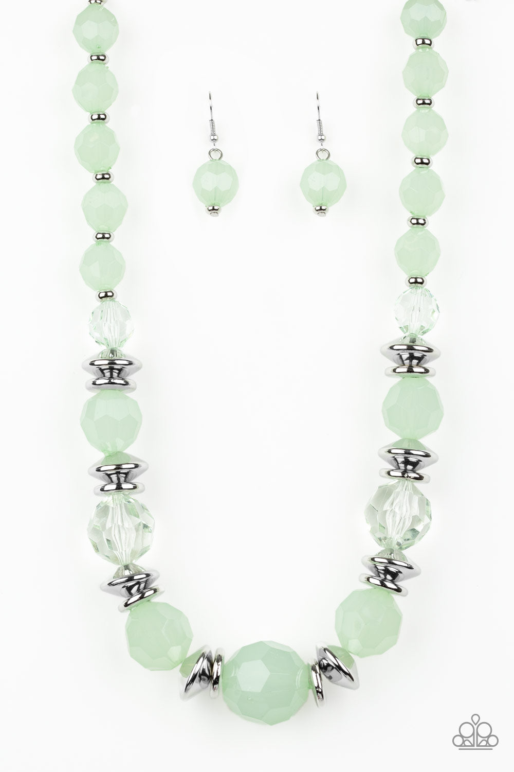 Paparazzi Accessories-Dine and Dash Green Necklace Set