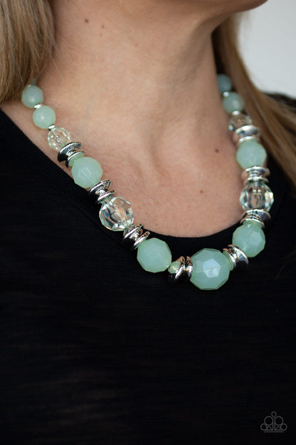 Paparazzi Accessories-Dine and Dash Green Necklace Set