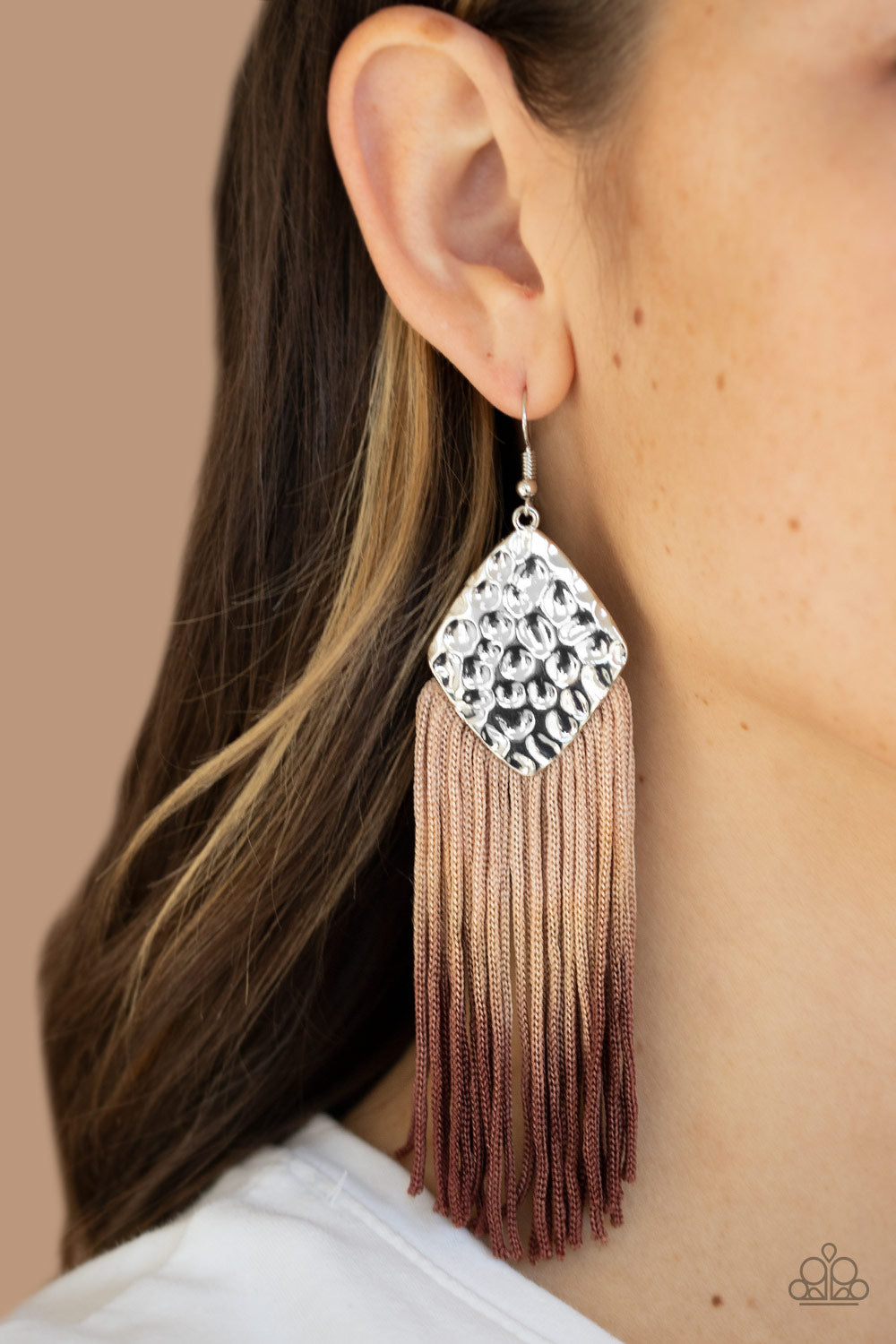 Paparazzi Accessories-Dip In Brown Earrings