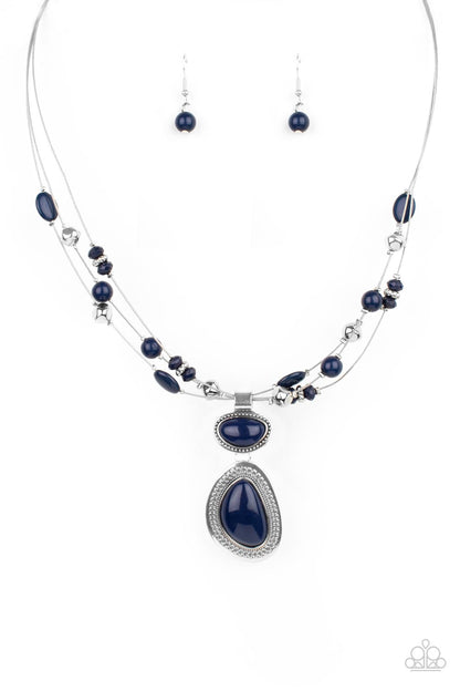 Paparazzi Accessories-Discovering New Destinations Blue Crystal Bead Necklace Set
