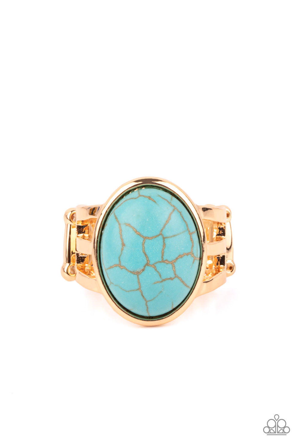 Paparazzi Accessories-Divine Deserts Gold Oval Turquoise Stone Ring