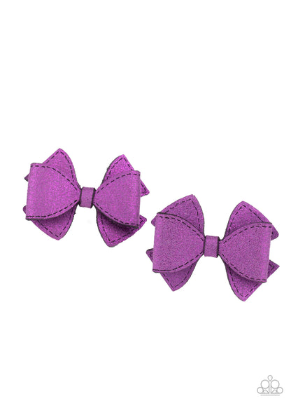 Paparazzi Accessories-Don't BOW It Purple Hair Clips