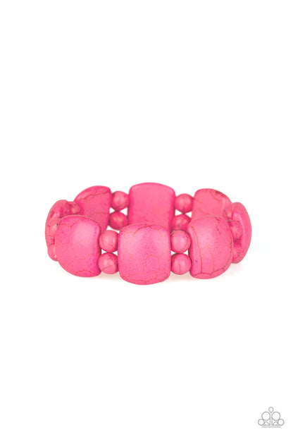 Paparazzi Accessories-Don't Be So NOMADIC! Pink Stone Bracelet