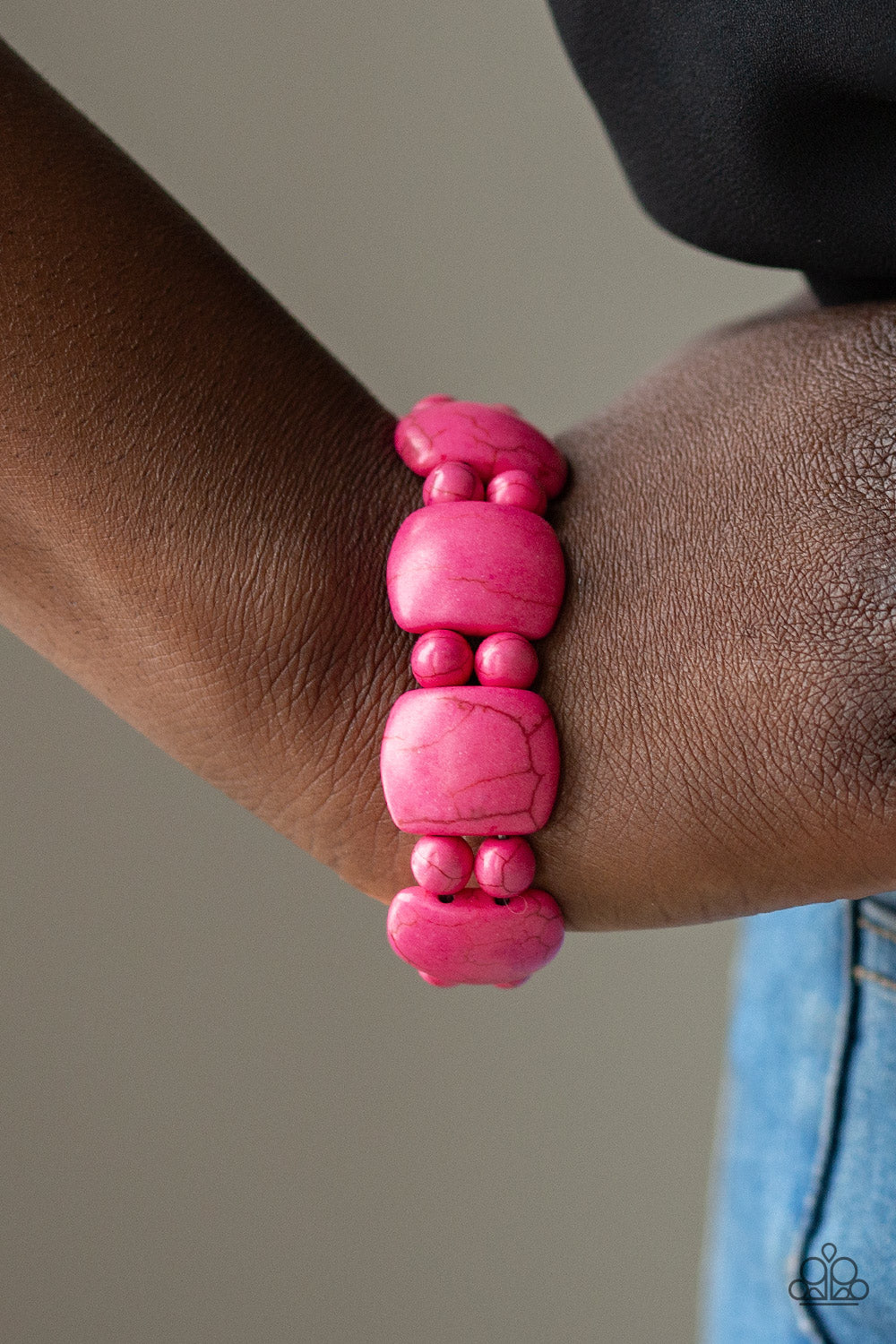 Paparazzi Accessories-Don't Be So NOMADIC! Pink Stone Bracelet