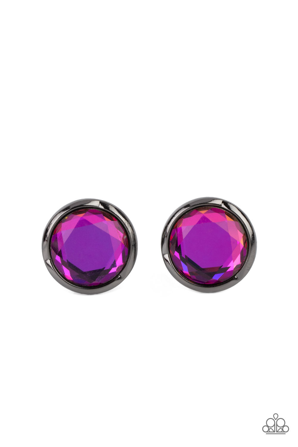 Paparazzi Accessories-Double Take Twinkle Multi Oil Spill Earrings