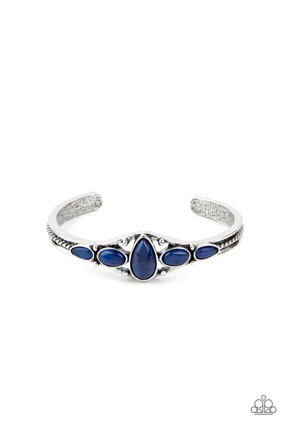 Paparazzi Accessories-Dream Beam Blue Cuff Bracelet