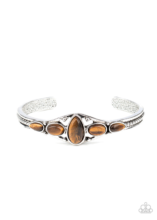 Paparazzi Accessories-Dream Beam Brown Tiger's Eye Bracelet