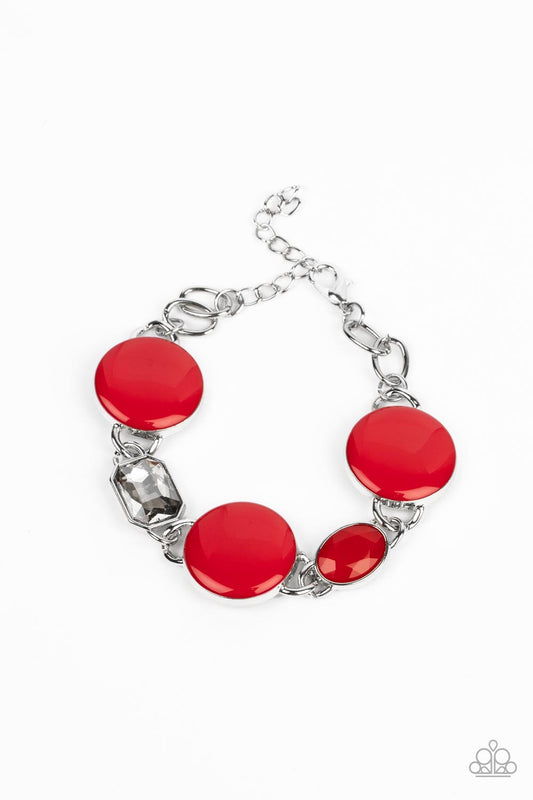 Paparazzi Accessories-Dreamscape Dazzle Red Smoky Oval Gem Bracelet