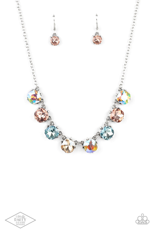 Paparazzi Accessories-Dreamy Decorum Multi Colored Rhinestone Necklace Set