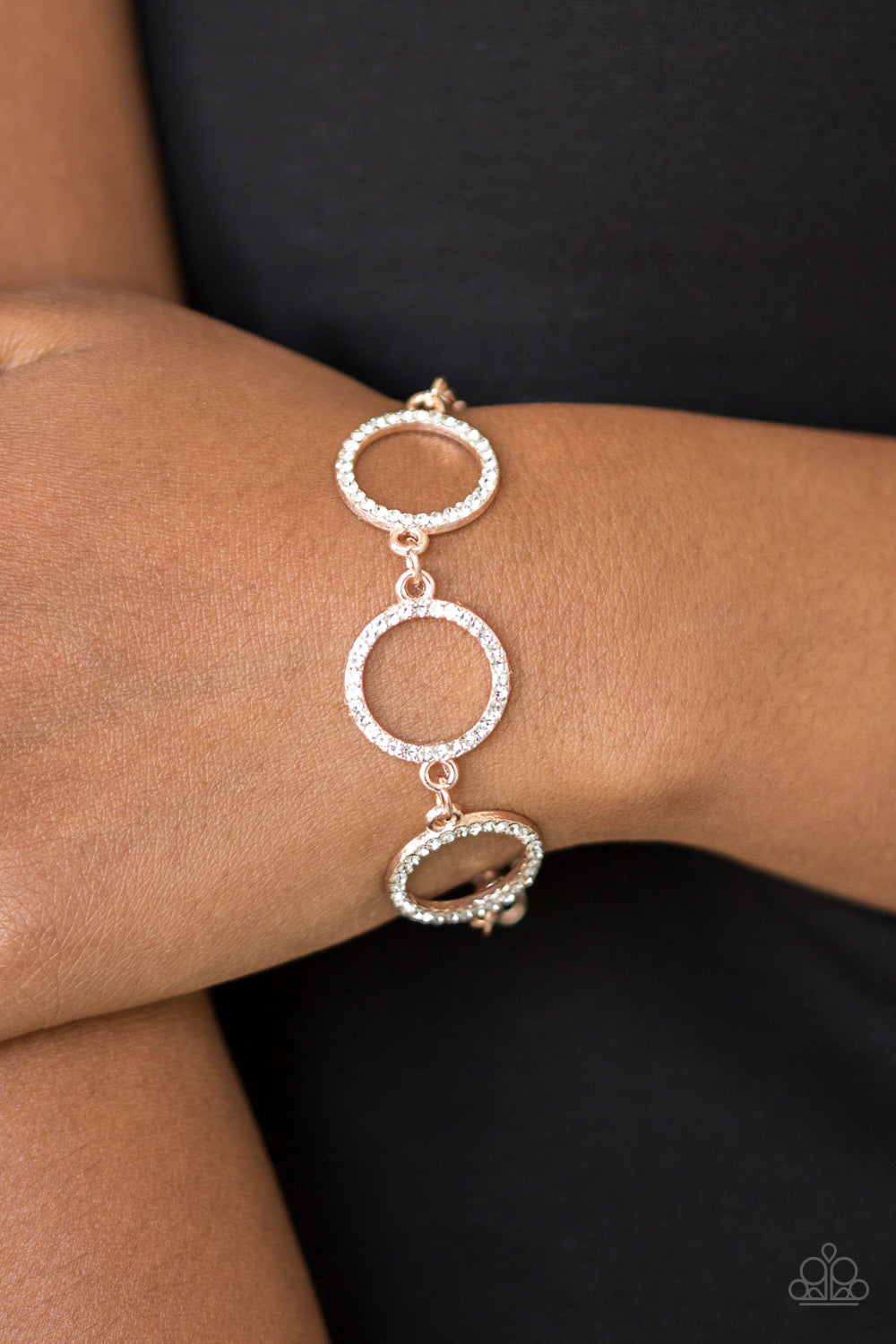 Paparazzi Accessories-Dress The Part Glittery Rose Gold Bracelet
