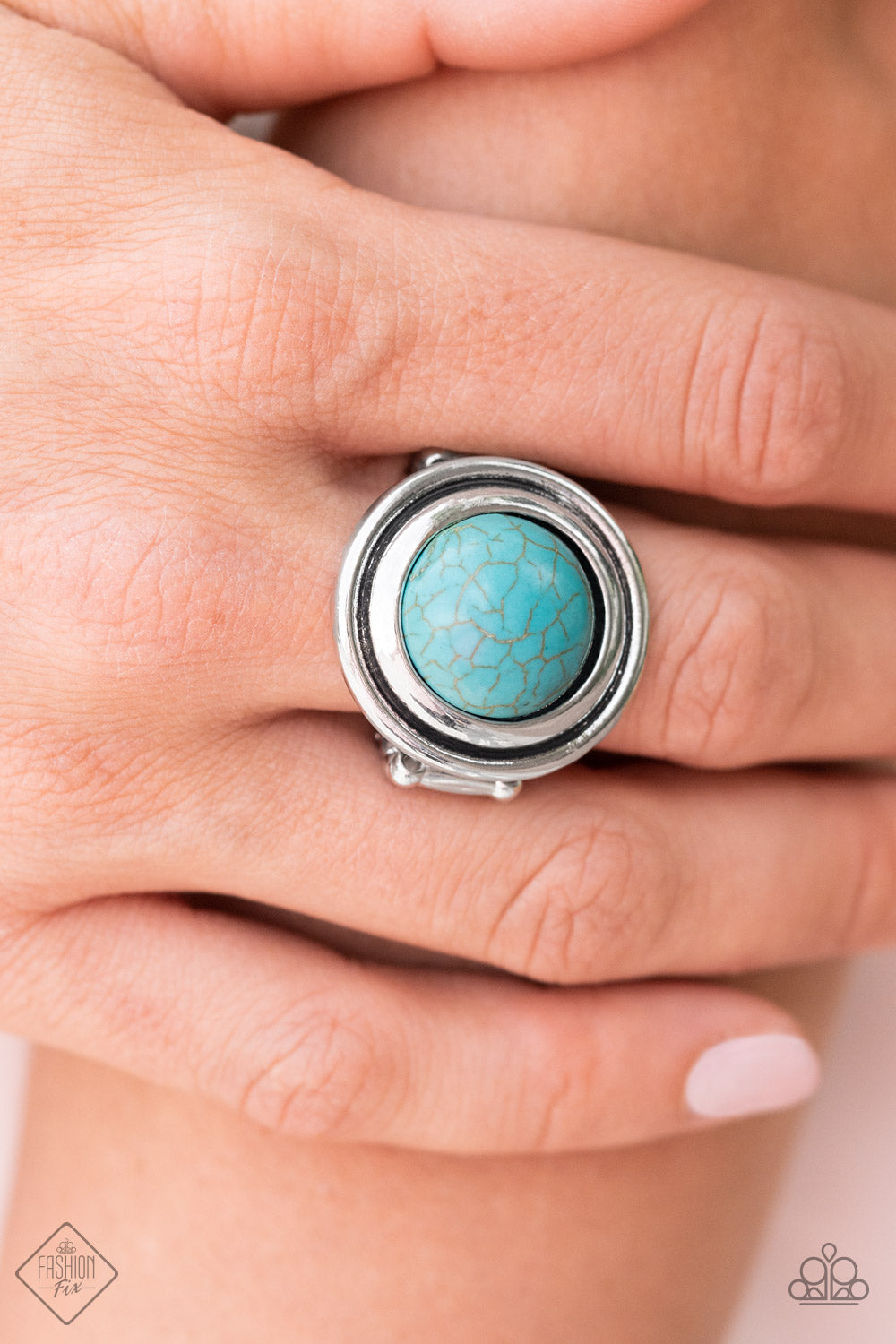 Paparazzi Accessories-Drive you Wild Turquoise Circular  Ring