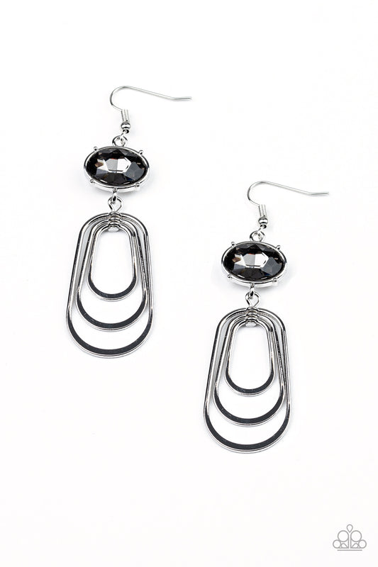 Paparazzi Accessories-Drop-Dead Glamorous Silver Earrings